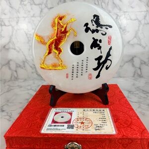 Certified Real Jade Hand painted Decorative Disc